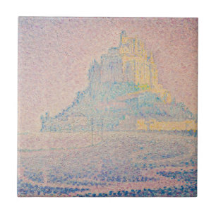 Paul Signac - berget Saint Michel Fog och Sol Kakelplatta