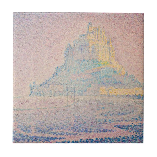 Paul Signac - berget Saint Michel Fog och Sol Kakelplatta (Framsidan)