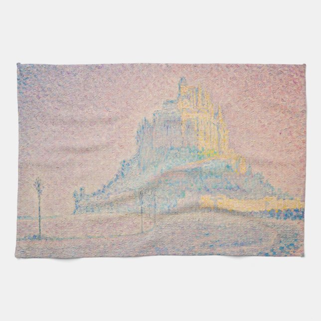 Paul Signac - berget Saint Michel Fog och Sol Kökshandduk (Horisontell)