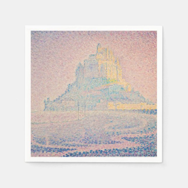 Paul Signac - berget Saint Michel Fog och Sol Pappersservett (Framsidan)