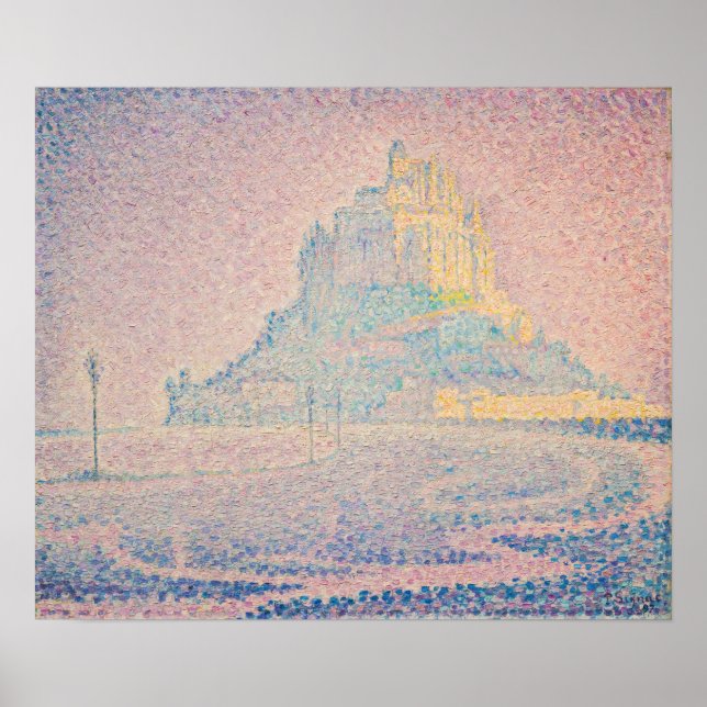 Paul Signac - berget Saint Michel Fog och Sol Poster (Framsidan)