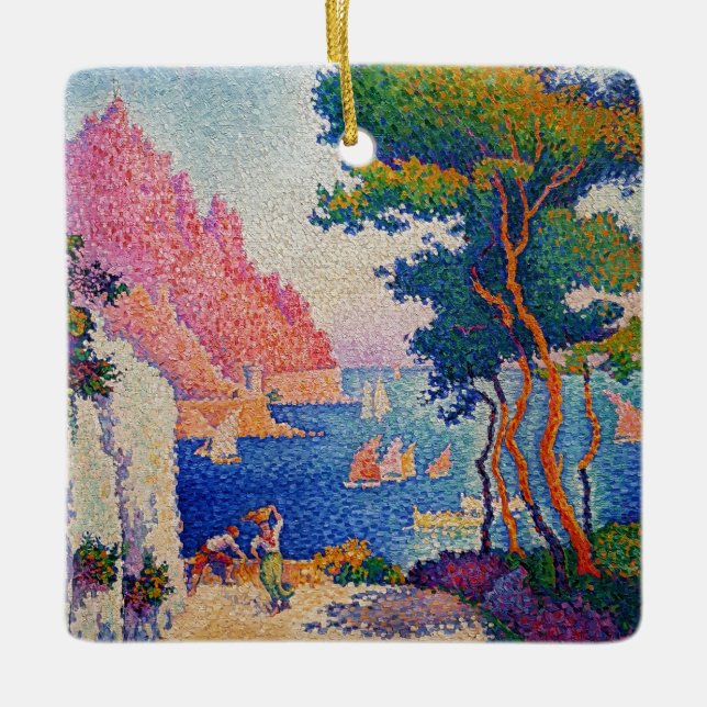 Paul Signac - Capo di Noli Julgransprydnad Keramik (Framsida)