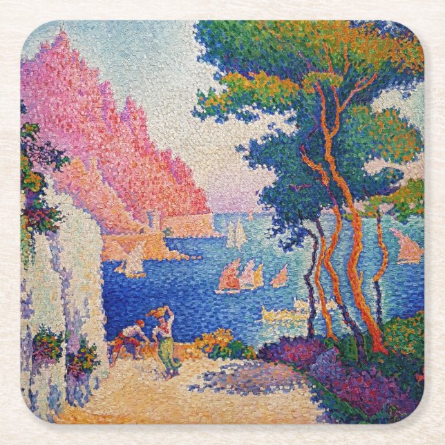 Paul Signac - Capo di Noli Underlägg Papper Kvadrat (Framsidan)