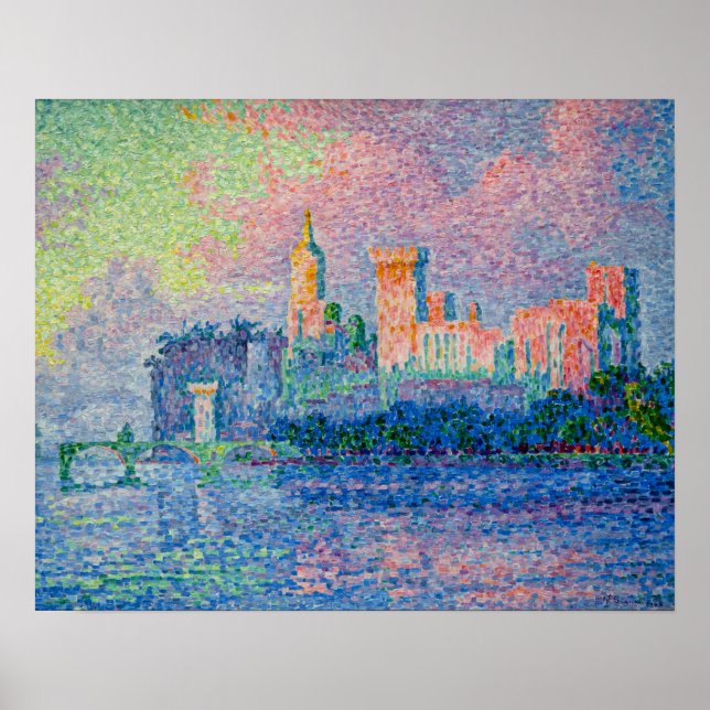Paul Signac - Det påvliga palatset, Avignon Poster (Framsidan)