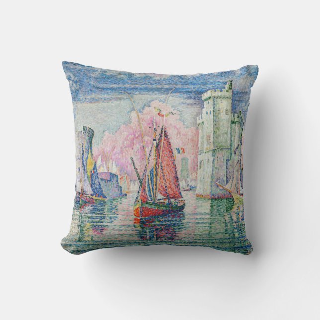 Paul Signac - Entrance of La Rochelle Harbor Kudde (Framsida)