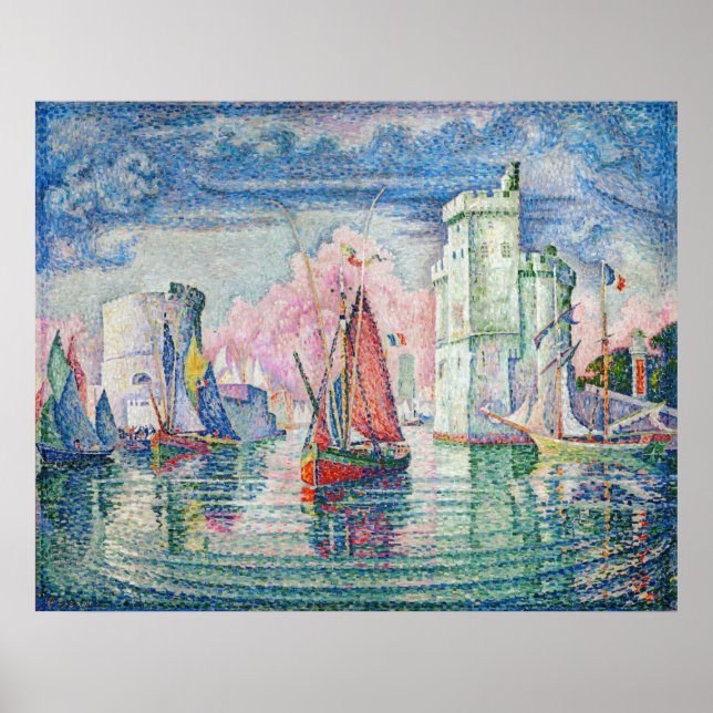 Paul Signac - Entrance of La Rochelle Harbor Poster (Framsidan)