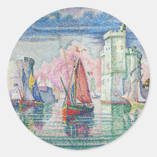Paul Signac - Entrance of La Rochelle Harbor Runt Klistermärke