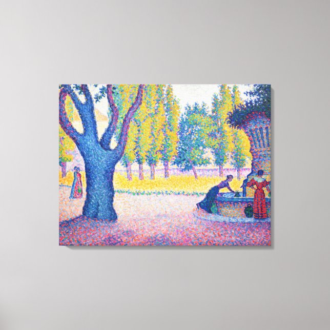 Paul Signac - Fontän des Lices, Saint-Tropez Canvastryck (Framsida)