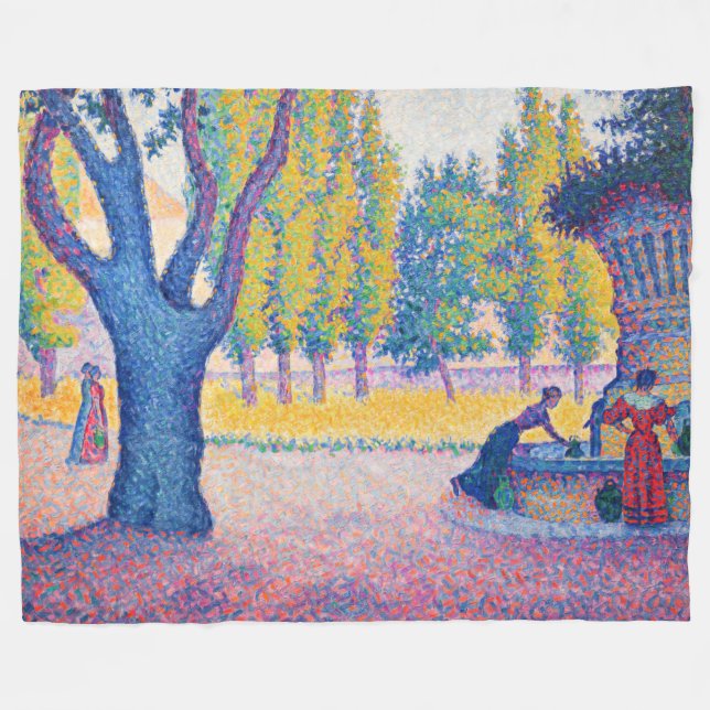 Paul Signac - Fontän des Lices, Saint-Tropez Fleecefilt (Framsidan (Horisontell))