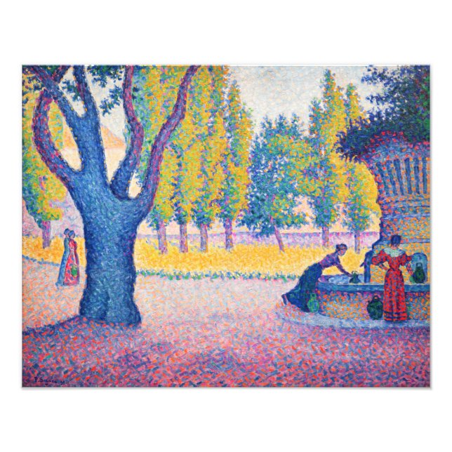 Paul Signac - Fontän des Lices, Saint-Tropez Fototryck (Framsidan)