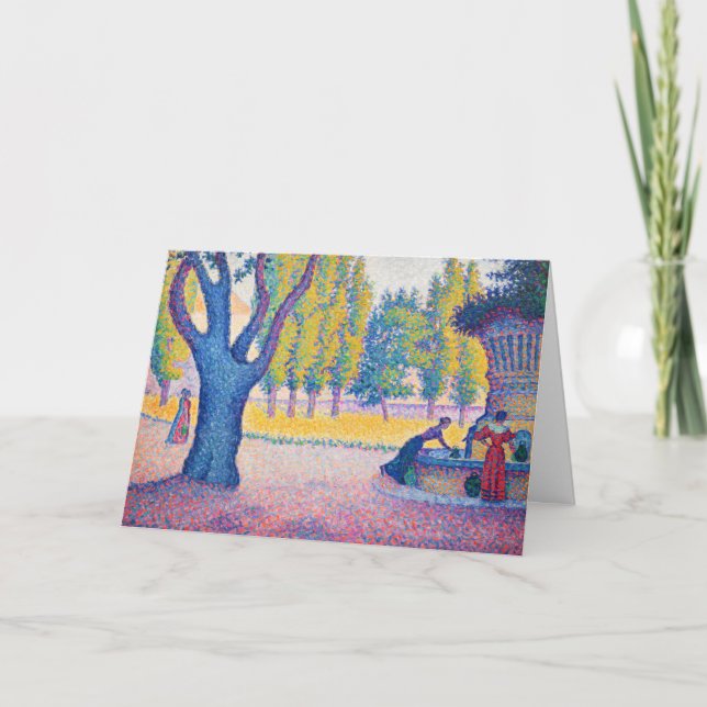 Paul Signac - Fontän des Lices, Saint-Tropez Kort (Framsida)