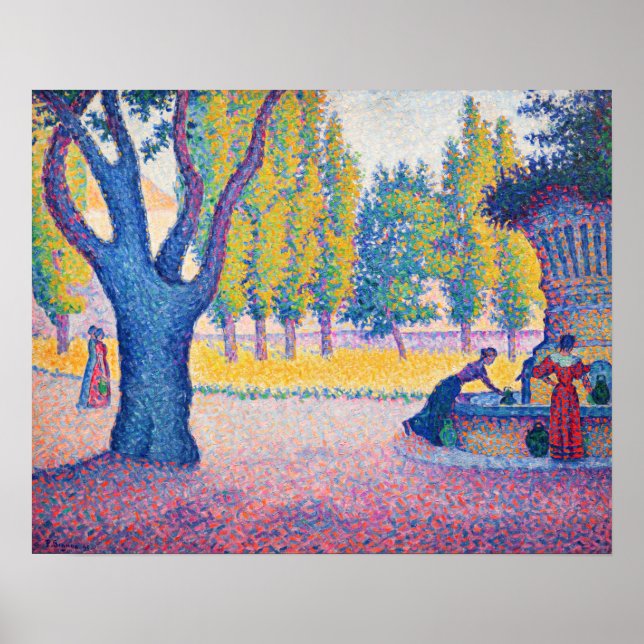 Paul Signac - Fontän des Lices, Saint-Tropez Poster (Framsidan)