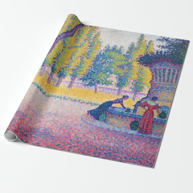 Paul Signac - Fontän des Lices, Saint-Tropez Presentpapper (Utrullad)