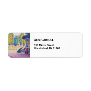 Paul Signac - Fontän des Lices, Saint-Tropez Returadress Etikett