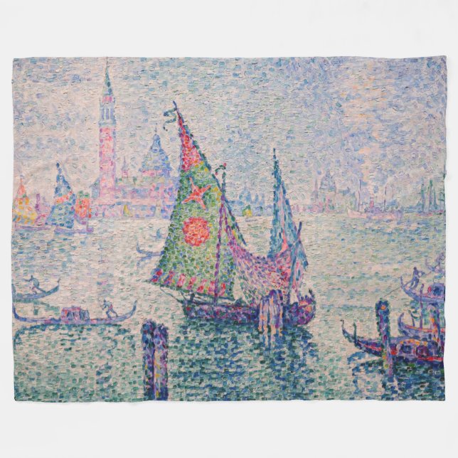 Paul Signac - Grönt Sail Fleecefilt (Framsidan (Horisontell))