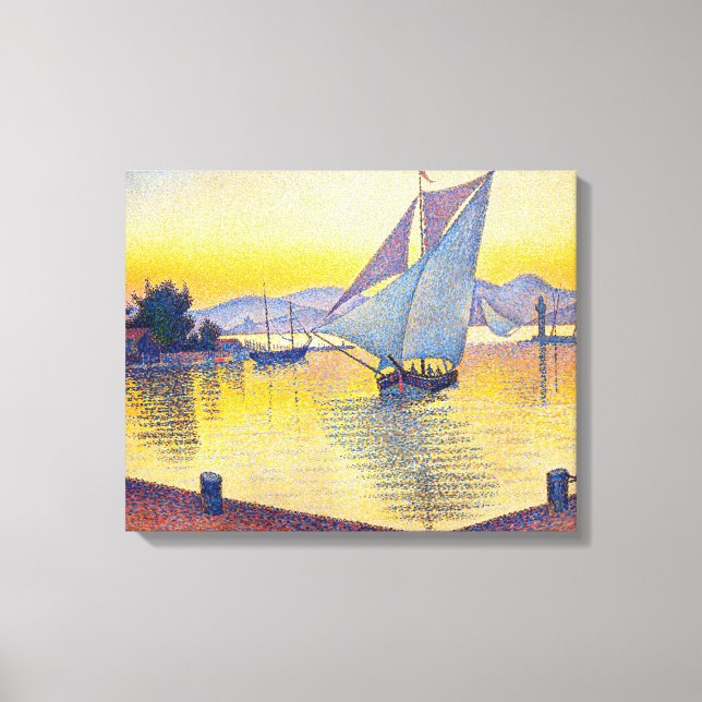 Paul Signac - Hamnen vid solnedgång, Opus 236 Canvastryck (Framsida)