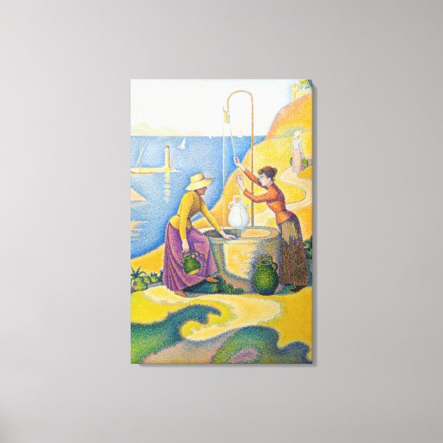 Paul Signac - Kvinnor i brunnen Canvastryck (Framsida)