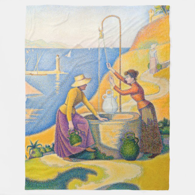 Paul Signac - Kvinnor i brunnen Fleecefilt (Framsidan)