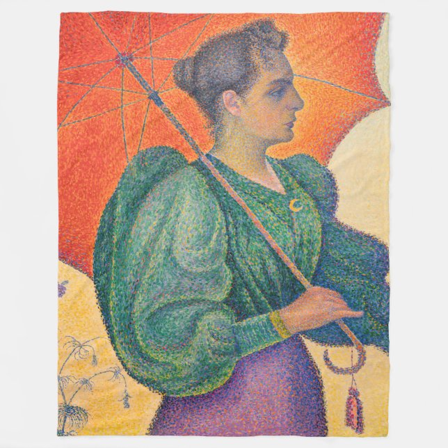 Paul Signac - Kvinnor med parasol Fleecefilt (Framsidan)