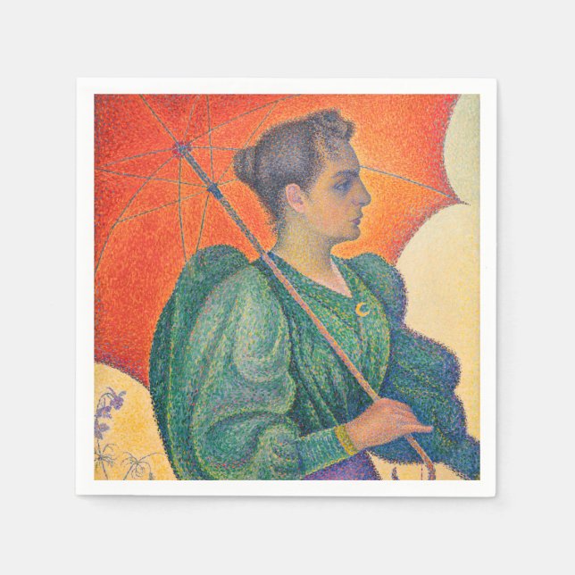 Paul Signac - Kvinnor med parasol Pappersservett (Framsidan)