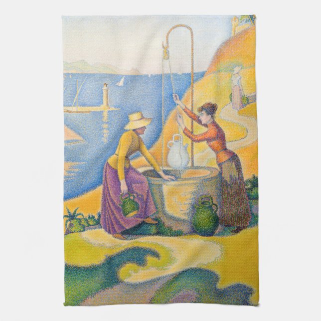 Paul Signac - Kvinnor vid brunnen Kökshandduk (Vertikal)
