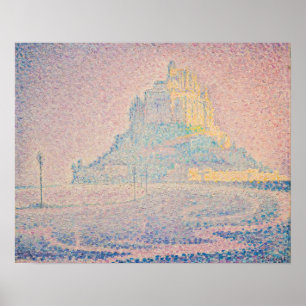 Paul Signac - Mont Saint Michel Dimma och Sol Poster