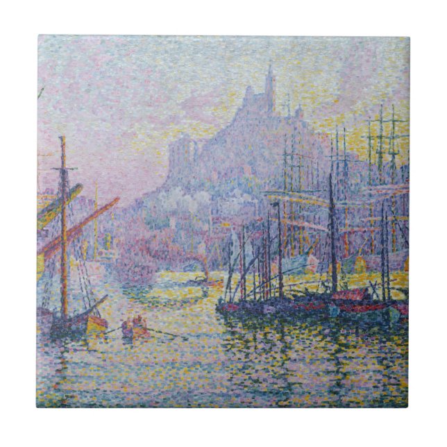 Paul Signac - Notre-Dame-de-la-Garde, Marseille Kakelplatta (Framsidan)