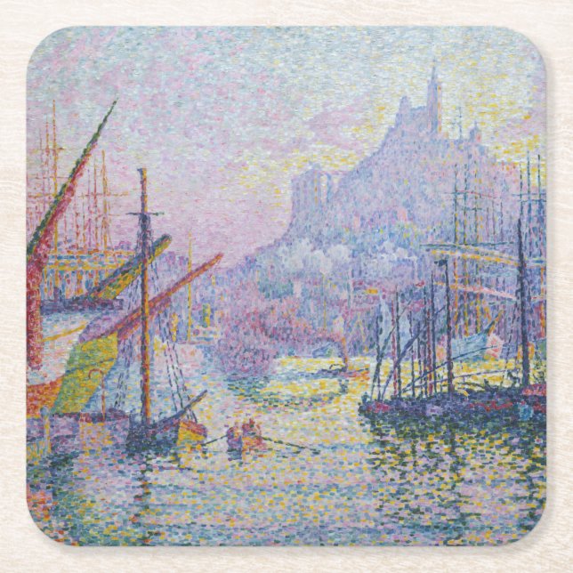 Paul Signac - Notre-Dame-de-la-Garde, Marseille Underlägg Papper Kvadrat (Framsidan)