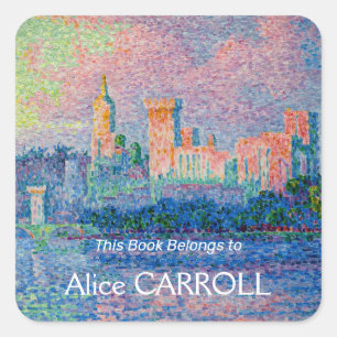 Paul Signac - Papal Palace, Avignon Fyrkantigt Klistermärke
