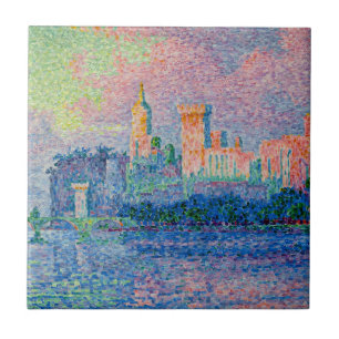 Paul Signac - Papal Palace, Avignon Kakelplatta