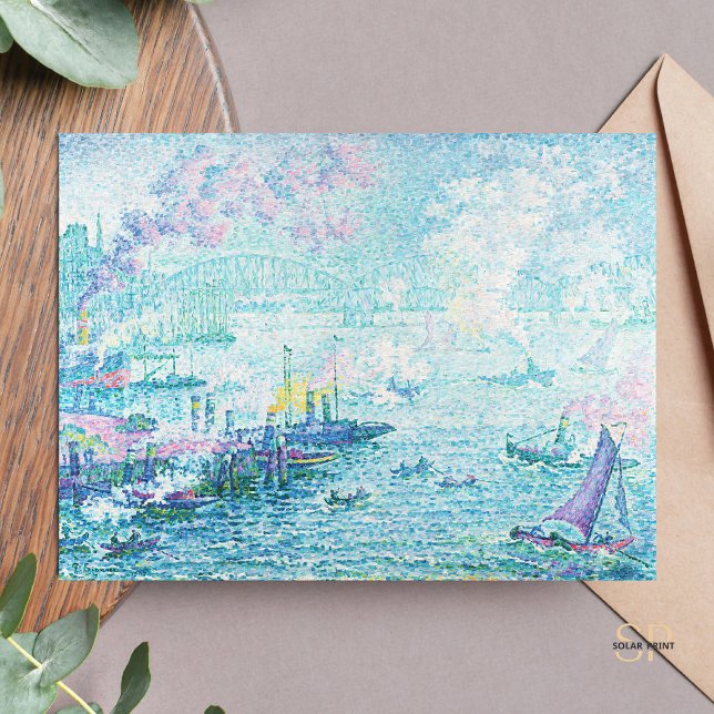 Paul Signac Port of Rotterdam Painting Art Print Vykort (Skapare uppladdad)