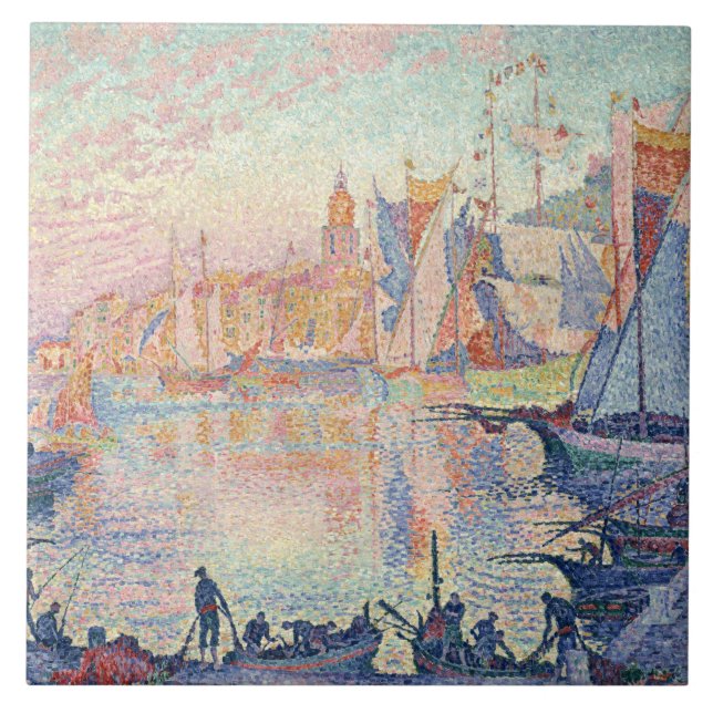 Paul Signac - porten av Sanktt-Tropez Kakelplatta (Framsidan)