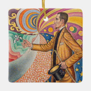Paul Signac - Porträtt från Felix Feneon, Opus 217 Julgransprydnad Keramik