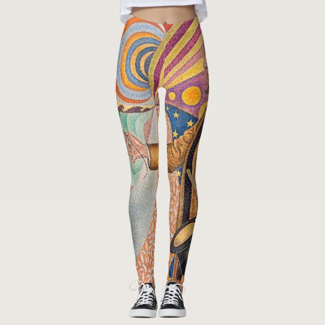Paul Signac - Porträtt från Felix Feneon, Opus 217 Leggings (Framsida)