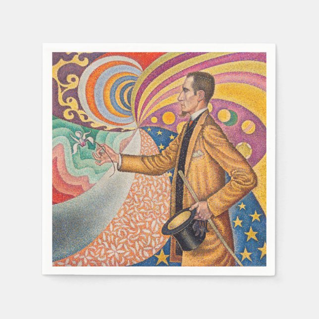 Paul Signac - Porträtt från Felix Feneon, Opus 217 Pappersservett (Framsidan)