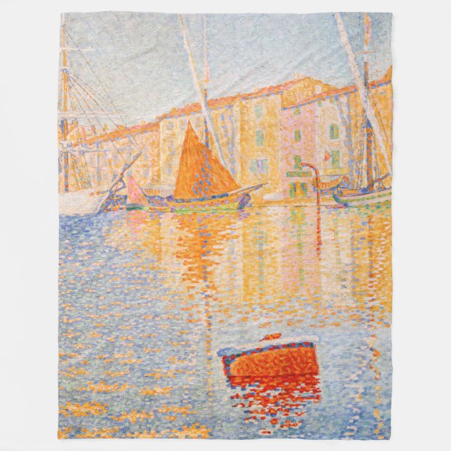 Paul Signac - Red Buoy, Saint-Tropez Fleecefilt (Framsidan)
