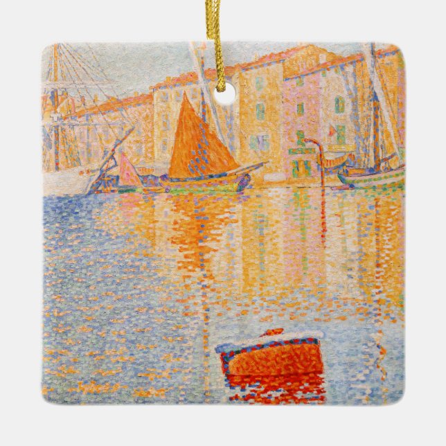 Paul Signac - Red Buoy, Saint-Tropez Julgransprydnad Keramik (Framsida)