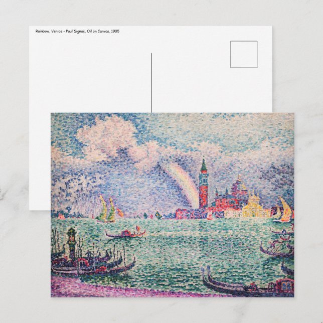 Paul Signac - Regnbåge, Venedig Vykort (Fram/baksida)