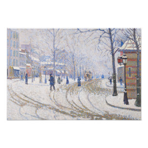 Paul Signac - Snö, Boulevard de Clichy, Paris Fototryck