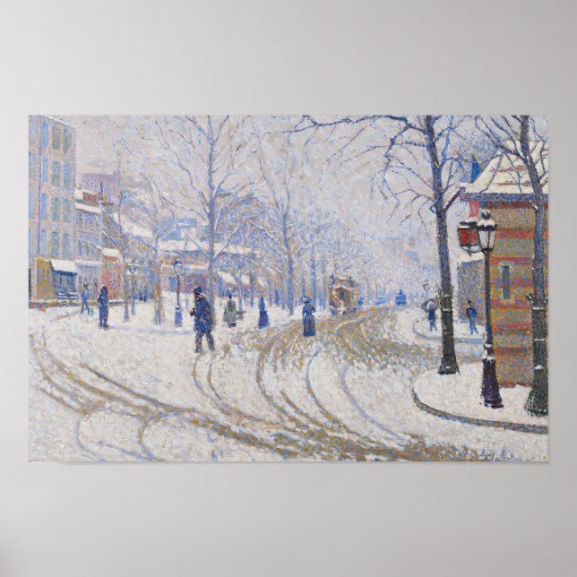 Paul Signac - Snö, Boulevard de Clichy, Paris Poster (Framsidan)