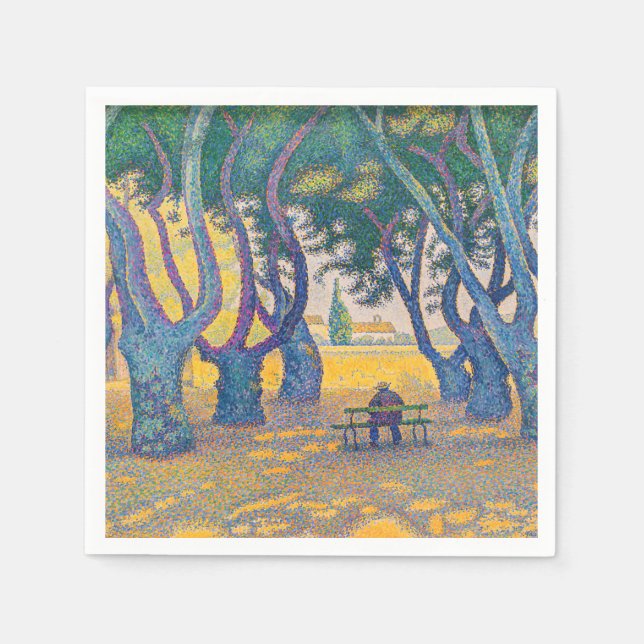 Paul Signac - Ställe des Lices, Saint-Tropez Pappersservett (Framsidan)