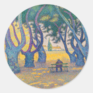 Paul Signac - Ställe des Lices, Saint-Tropez Runt Klistermärke