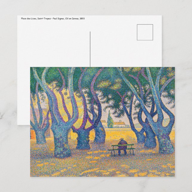 Paul Signac - Ställe des Lices, Saint-Tropez Vykort (Fram/baksida)