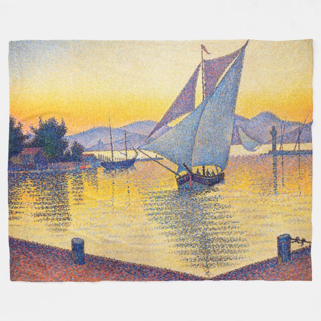 Paul Signac - The Port at Sunset, Opus 236 Fleecefilt (Framsidan (Horisontell))