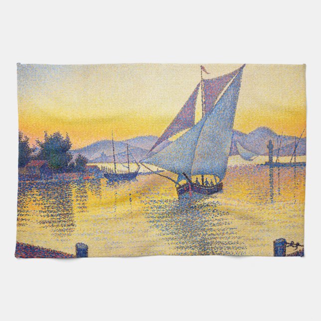 Paul Signac - The Port at Sunset, Opus 236 Kökshandduk (Horisontell)