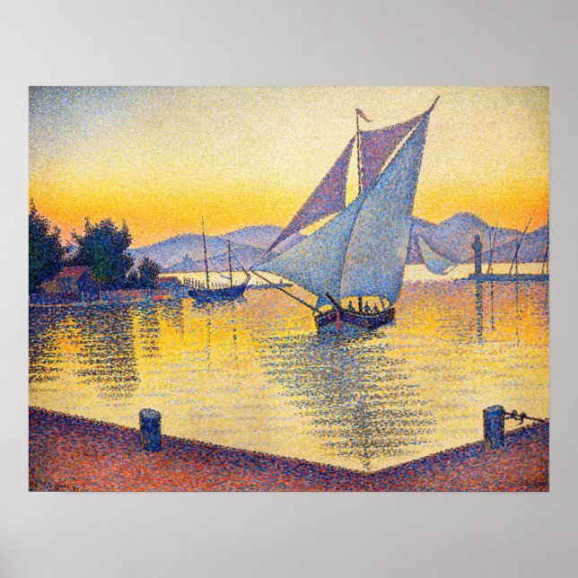 Paul Signac - The Port at Sunset, Opus 236 Poster (Framsidan)