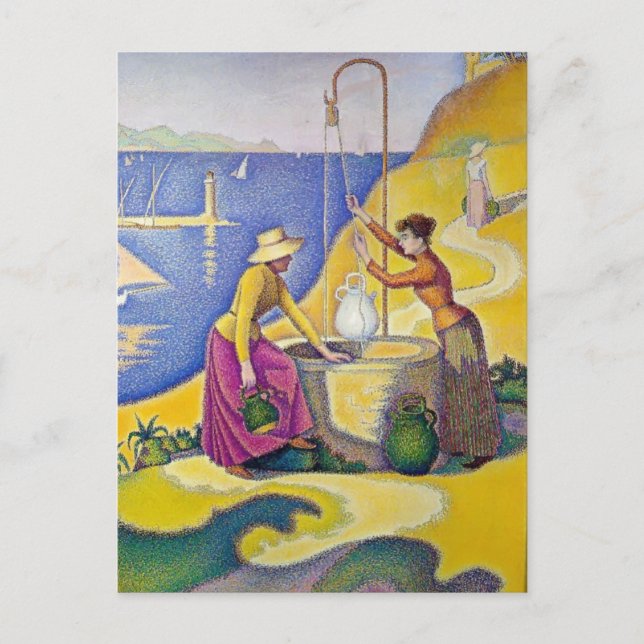 Paul Signac - Unga kvinnor i Provence vid brunnen Vykort (Framsida)