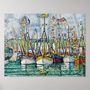 Paul Signac - välsignelse av tonfiskflottan i Groi Poster