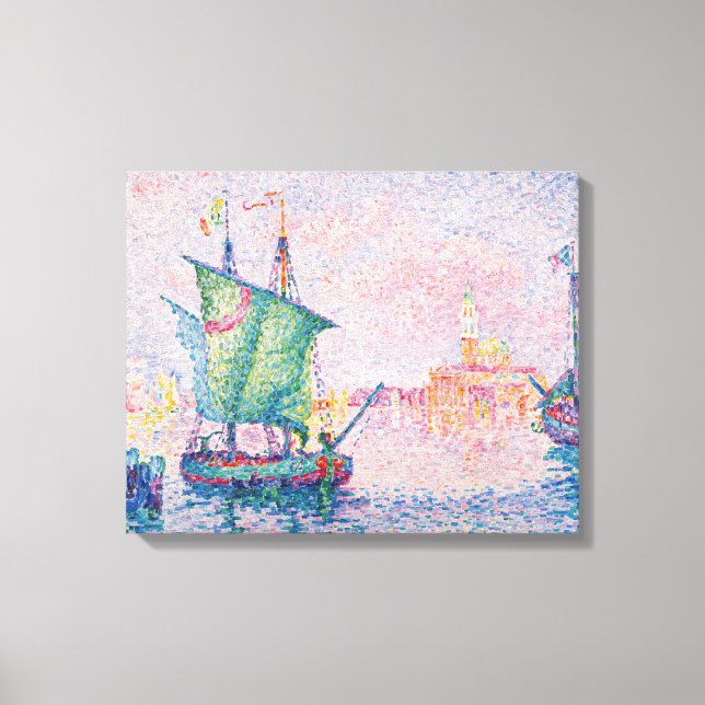 Paul Signac - Venedig, Det rosa molnet Canvastryck (Framsida)