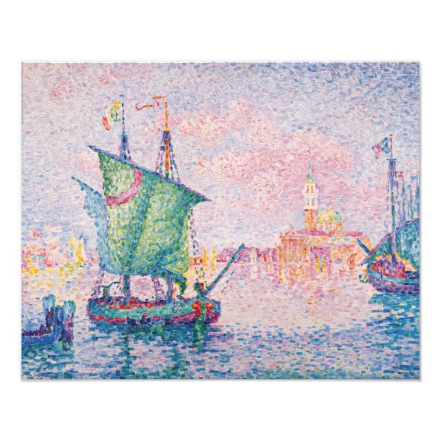 Paul Signac - Venedig, Det rosa molnet Fototryck (Framsidan)